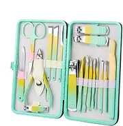 Stainless Steel Manicure Kit, Nail Manicure Kit - Multipurpose Stainless Steel Nail Manicure Kit,18X Nail Manicure Set,Gradient Color Nail Scissors for Nail Trimming and Pedicure