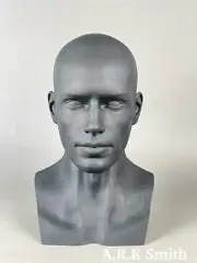 3D Printing Mannequin Male Manikin Head Model Display Stand Black