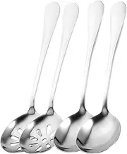 Kichvoe Complete Utensil Set 4pcs Slotted Spoons Serving Spoons Fruits Press for Kitchen Baby Food and Travel