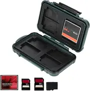 Digital Camera Memory Card Case, Portable TF/CF Memory Cards Holder Storage Box Dust-Proof Sturdy Plastic Tank Organizer