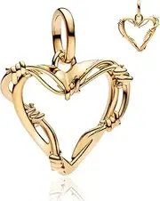 [NUNUYAYA] Women's Charm Pendant for Bracelet 925 Sterling Silver Love Gold Bead Beads Fits Bracelet Necklace Charm Pendant for European Bracelets Women Girls