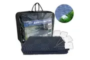 5.0m BLUE Caravan Annexe Matting RV Rubber Floor Mat Mesh for Camping w/ Anchors