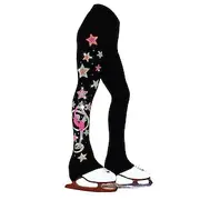 Figure Skating Pants Women's Girls' Ice Skating Bottoms Black Stretchy Training Competition Skating Wear Thermal Warm Crystal / Rhinestone Ice Skating Figure S