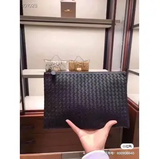 Bottega Veneta 522430 BV 小羊皮編織手拿包 黑色