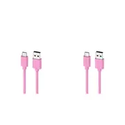 2PK Moki USB-A to USB-C SynCharge Cable 1 Meter iPhone/Android Soft Pink