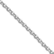 [JewelryWeb] 925 Sterling Silver Rhodium Plated 2.6mm Sparkle Cut Cable Chain Necklace Chain-Necklace for Women and Men