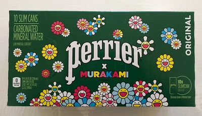 Perrier X Takashi Murakami Carbonated Mineral Water 10 Slim Can Pack - New