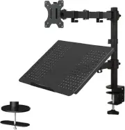 Laptop Monitor Mount Stand with Keyboard Tray, Adjustable Notebook Desk Mount