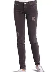 Rip Curl Women's Juniors Ranger Fashion Ripped Cord Skinny Pants, Iron, 11, 13
