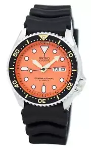 Seiko Automatic Diver's Orange Dial Black Band SKX SKX011J1 Men's Watch 200M