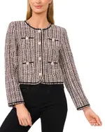 CeCe Patch Pocket Tweed Jacket