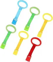 IWOWHERO Infant Pull Ring 6pcs Baby Bed Pull Ring Safe Crib Hanging Toys for Boys and Girls