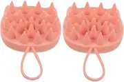 Healeved 2pcs Silicone Scrubber Scalp Massager Shampoo Brush Scalp Massager Shampoo Brush For Scalp Care Bathroom Portable Head Massaging Scrubber