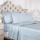 600 Thread Count Cotton Blend Paisley Wrinkle Free Breathable Fitted Sheet Set