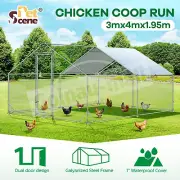Chicken Coop Run Chook Pen Pet Dog Enclosure Walk In Shelter Rabbit House Hutch