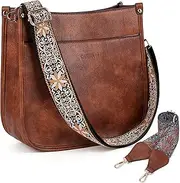 [Caitina] Crossbody Bag Women Vegan Leather Hobo Handbag Trendy Crossbody Shoulder Bag Purses For Women with 2 Adjustable Strap