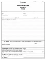 500 2-part carbonless Construction Proposal Forms - Contractor Agreement