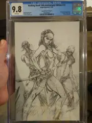 Walking Dead # 19 CGC 9.8 E variant 15th Anniversary SKETCH White Pages Image