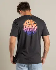 [Rip Curl] Rip Curl Men's Wettie Passage Icon T-Shirt in Washed Black Size Small S Washed Black