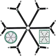 FIBOOMERANG Bed Sheet Straps - 6 Way Crisscross Fitted Sheet Clips and Sheet Holder Elastic Bands Bedsheet Fasten Suspenders Grippers, Black