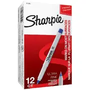 Sharpie Ultra Fine Marker Blue 12 Pack