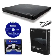 LG BP60NB10 Portable 6X Ultra HD 4K Blu-ray Burner External Drive with CyberL...