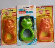 Vintage Tommee Tippee Playskool Muppet Babies Rattle Kermit, Miss Piggy, Fozzie