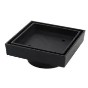 115*115mm Black Brass Tile Insert Floor Drain 90mm Outlet