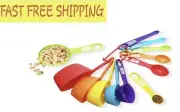 12 Piece Measuring Cups And Spoons Set Colored Kitchen Measure Tools Durable Nes