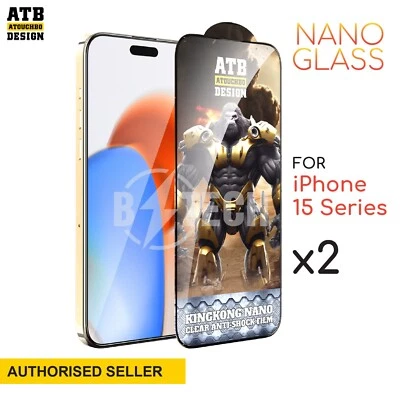 2x Ceramic Nano Film HD Clear Screen Protector For iPhone 15 14 13 Pro Max Plus