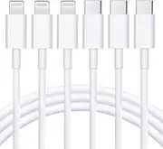 USB C to Lightning Cable 3Pack 6FT 2M iPhone Fast Charger Cable USB-C Power Delivery Charging Cord for iPhone16/15/14/13/12/11/XS/XR/X/8/iPad, White