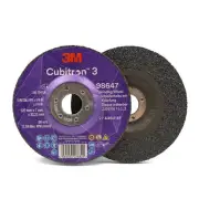 3M 125mm / 5" x 7mm 36 Grit Cubitron 3 Depressed Center Grinding Disc - 50 Each