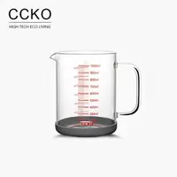 在飛比找momo購物網優惠-【CCKO】歐式耐熱刻度量杯 1000mL 附防滑膠圈 大量