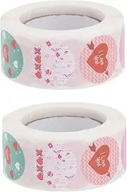 HONMEET 2 Rolls I Love You Valentine's Day Sealing Stickers for Bouquets Labels Decorative Stickers for Celebrations Parties and Special Occasions
