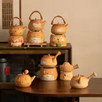 在飛比找蝦皮購物優惠-可愛卡通龍貓茶壺 炭爐電陶爐兩用加熱小茶壺 圍爐煮茶燒水壺 