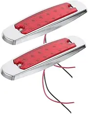 HORIALENCE 2pcs LED Truck Side Marker Lights Auto Warning Lights for Trailers High Brightness Turn Signal Stylish Electroplated Design with Easy Installation and Wide Application