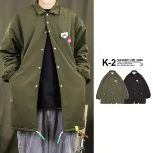 【K-2】SMKL 軍裝 夾克 搖粒絨 厚款 中長版外套 長版外套 保暖 秋冬 山系