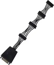 Silverstone SST-CP06-E4 SATA Adapter Cable, 1 to 4 SATA Male (Super Flexible), 2X 2200μF Capacitors