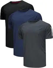 [Zoofly] Men's Gym T-Shirts Short Sleeve 3 Pack Workout T Shirts for Men Quick Dry Sport Tshirt Crew Neck Athletic Activewear