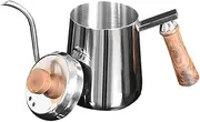 CIYODO Gooseneck Coffee Kettle with Wooden Handle Stainless Steel Drip Spout Teapot for Coffee Tea Brewing Stylish Design for Home Kitchen Use