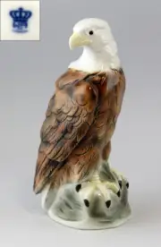 9942207 Porcelain Figurine Weißkopfsee-adler Bird Wagner & Apel H24cm