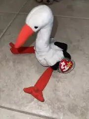 Ty Beanie Baby Stilts the Stork, 1998 with error on under-tag (1999) Very RARE!!