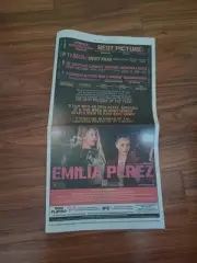 EMILIA PEREZ 2025 New York Times Full Color Ad Zoe Saldana Karla Sofia Gascon