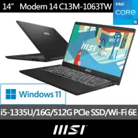 在飛比找momo購物網優惠-【MSI 微星】14吋i5 輕薄效能筆電(Modern 14