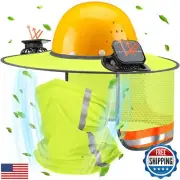 1 Set Sun Hard Hat Shade Full Brim Hard Hat Sun Visor with Solar Fans and Nec