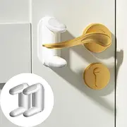 EUDEMON 2 Pack Updated Baby Safety Door Lever Lock, Door Handle Lock for Children & Pets, Child Proof Door Latch Lock, Revolve for 180°, Easy to Operate in Two Directions (White)