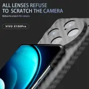 For vivo X100 Pro, Luxury Business Carbon Fiber Pattern Ultra Slim Cover Case