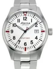 $695 MSRP~ Alpina Startimer Pilot White Dial Stainless Steel Men's Watch