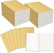 48 Pack Unlined Kraft Notebooks, Soft Cover Sewn Diary Memo Pad for Travelers, Students and Doodlers, (48 pages, 4” x 5.7”)