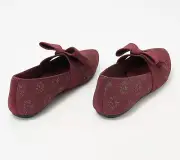 Skechers Cleo Point Washable Knit Sparkle Flats Shoes Wine 9/W New